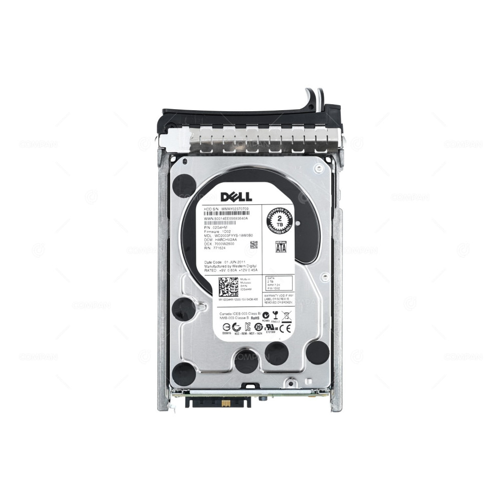 2G4HM DELL 2TB 7.2K 3G SATA 3.5 LFF HOT-SWAP 02G4HM